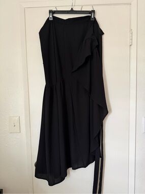 KNOW ONE CARES- Women's Black Wrap Maxi Skirt -